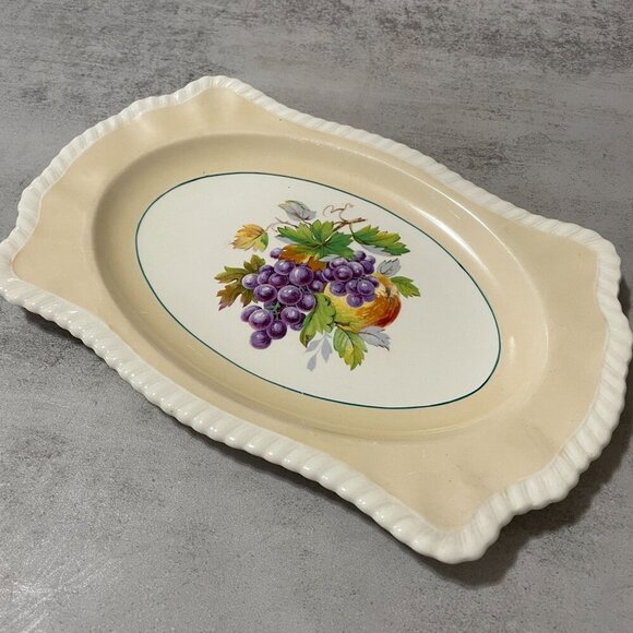 Vintage Johnson Brothers California Fruit 10.5" Oblong Beige Platter England 30s - Picture 2 of 7